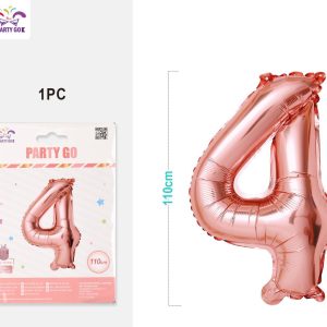 Palloncino mylar oro rosa 110cm numero 4