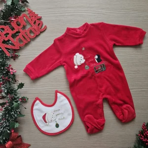 Tutina unisex natalizia + bavaglino in REGALO